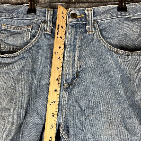 Carhartt Shorts Mens 32 Blue Denim Light Wash 5 Pocket Workwear Zip Fly Classic - Picture 7 of 9